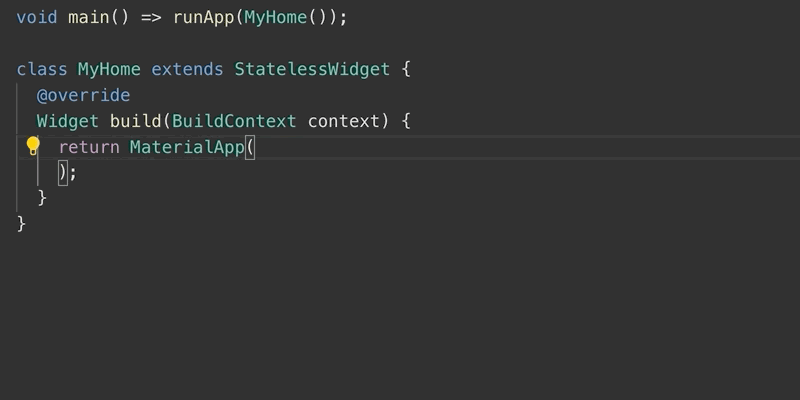 Sample developer experience creating a Flutter widget using ML Complete