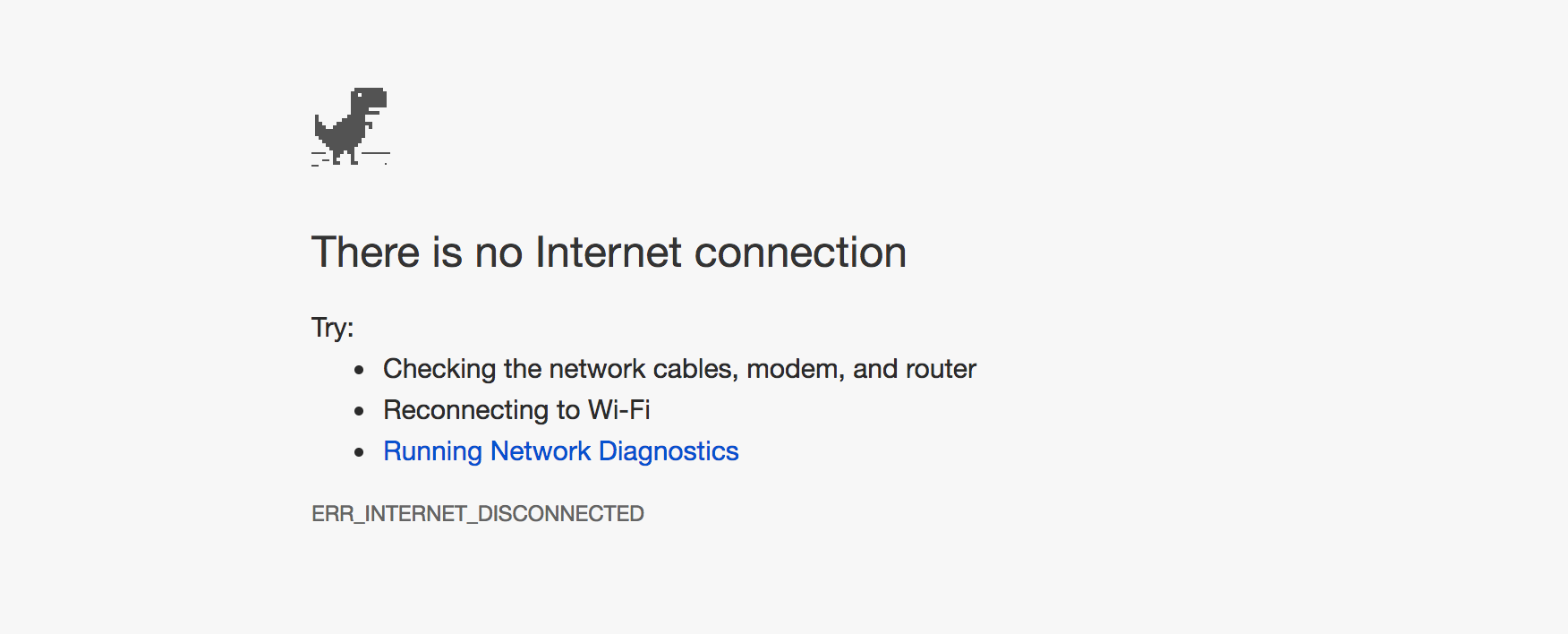 Fun fact: you can play with that dinosaur by pushing the up arrow key.
